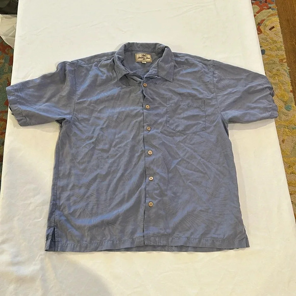 Jamaica Jaxx men’s 100% silk short sleeve button down up shirt large - Picture 1 of 4